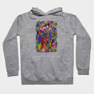 Colorful Abstract Foxes Hoodie